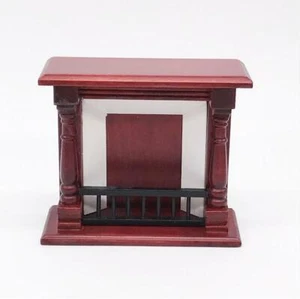 Casa de Muñecas Miniatura Mueble Caoba Chimenea Modelo 1:12 Decoración Sala - Imagen 1 de 12