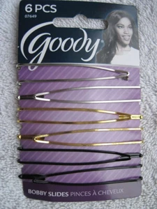 6 Goody glänzend silber gold schwarz dünn offen Design Metall Haarnadeln 15 - Bild 1 von 4