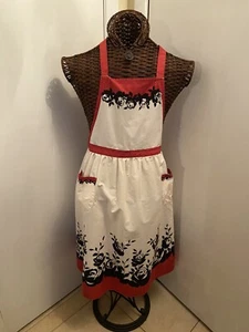 Yves Saint Laurent Black/red Floral YSL Japanese Apron Vintage - Picture 1 of 12