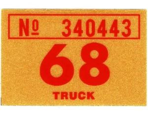 1968 WASHINGTON Vinyl Sticker Decal - TRUCK License Registration TAB TAG - New - Picture 1 of 3
