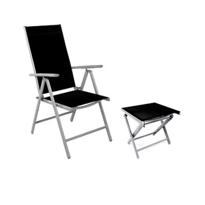 Klappstuhl Hochlehner 7 Pos + Fußhocker Klapphocker Alu Textilen Outdoormöbel - Bild 1 von 5