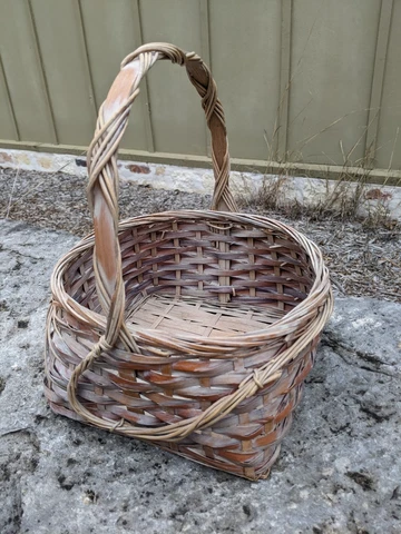 Vintage Large Woven Straw Basket Cover