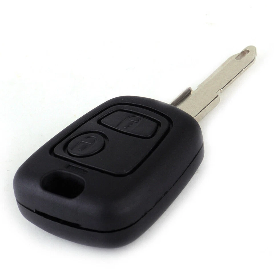 Llavero remoto de 2 botones con hoja ranurada apto para PEUGEOT 405 106 206 306 Foto 1 de 4