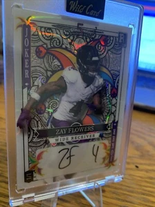 2023 Wild Card RC Auto 1/1 Case Hit White Black Joker Holo Prizm Zay Flowers - Bild 1 von 4