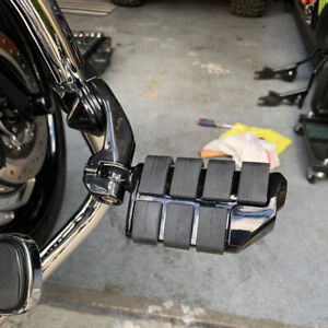 Black Aluminum Highway Foot Pegs 1-1/4" Crash Bar For Harley Touring Motorcycle