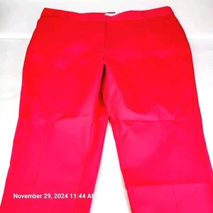 Liz Claiborne Emma Slim Leg Ankle Pants Women's 22W Hot Pink NEW Mid-Rise Chino - Picture 1 of 9