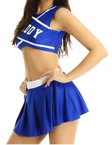 Sexy Women Cheerleader Costume Cosplay Fancy Dress Crop Top Mini Skirt Outfit S