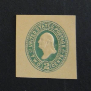 US Stamped Envelope U315 2c 1887-94 Cut Square Green on Manila - Picture 1 of 2