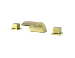 8 in. Grifo de baño amplio de 2 manijas con cascada en oro cepillado - Imagen 1 de 11