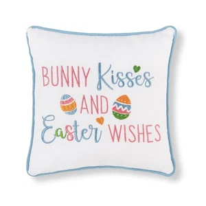Pascua "Besos de conejito y deseos de Pascua" bordado pequeño/pequeño tema primavera - Imagen 1 de 3