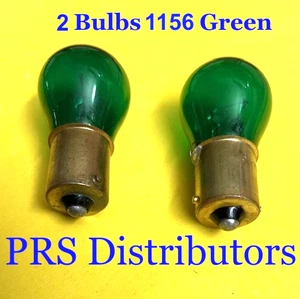 2 Pieces GREEN Bulbs 1156 Lamp Light with GREEN Glass - Picture 1 of 2