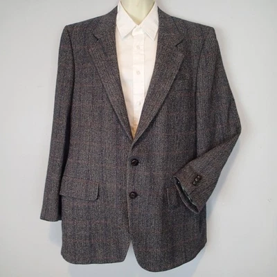 Hombre De Colección Valentino Blazer Espiga Chaqueta Tweed Cuero Botones 40? Foto 1 de 4