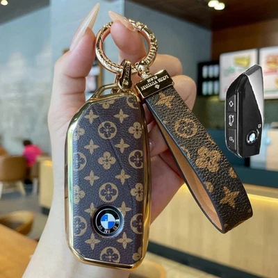 Smart Key Fob Case Cover for BMW  1 5 7 X1 740 XM IX i7 i3 M5 Shell with Holder - Image 1 of 3