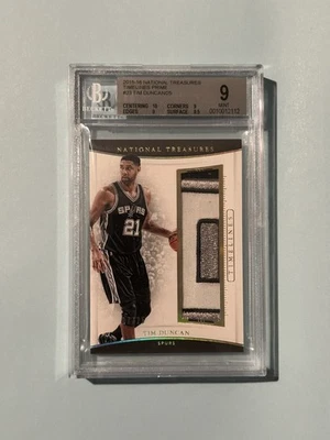 2015-16 PANINI NATIONAL TREASURES TIMELINES TIM DUNCAN PATCH 7/25 BGS 9 07/25 - Image 1 of 3