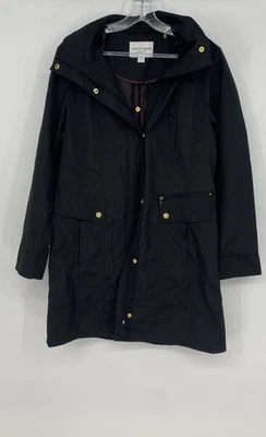 Cole Haan Signature Womens Black Long Sleeve Full-Zip Rain Jacket Size Small - Image 1 of 4