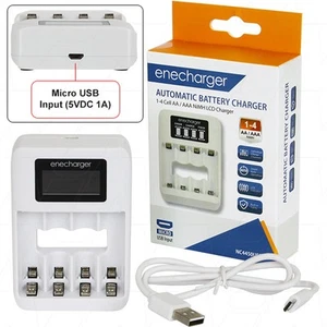 Enecharger NC4450USB 4 AA/AAA NiMH battery charger with LCD display. USB input v - Picture 1 of 1