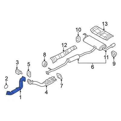 For Nissan Rogue Select 2014-2015 Nissan 20010JG31A Exhaust Crossover Pipe - Imagem 1 de 2