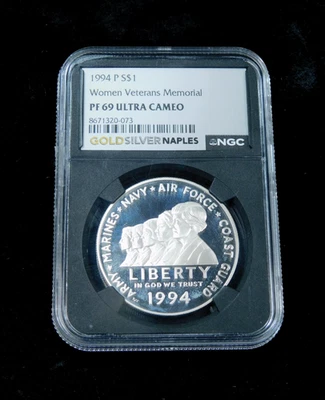 1994-P $1 Womens Veterans Memorial Silver - NGC PF69 Ultra Cameo - Image 1 of 4