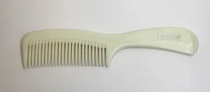 Vtg Clinique Plastic Wide Tooth Detangling Hair Comb Pocket 7" Ivory White - Picture 1 of 9