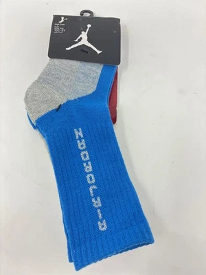 Nike Air Jordan Niños Niños 2 Pares Calcetines Talla 5-7 Alto Crew Juvenil Zapato Talla 10c-3y Foto 1 de 4