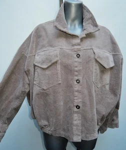 ANGESAGTE CORD BALLON XL KORD JACKE BLOUSON KURZ OVERSIZED HELL  TAUPE BEIGE - Bild 1 von 4