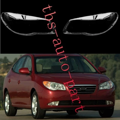 Cubierta de lente de faro lateral diestro y derecho apto para Hyundai Elantra 2007-2010 + pegamento sellador Foto 1 de 4