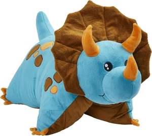 Triceratops Blue Dinosaur, 18" Stuffed Animal Plush Toy - Picture 1 of 12
