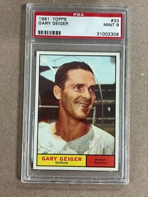 1961 Topps Gary Geiger #33 Medias Rojas de Boston graduado PSA 9 como nuevo Foto 1 de 2