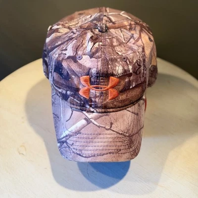 Gorra de béisbol Under Armour Realtree camuflada logotipo naranja OSFA para hombre caza Foto 1 de 3