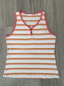 M&S Girls Striped Summer Tank Top Age 13/14 - Picture 1 of 5
