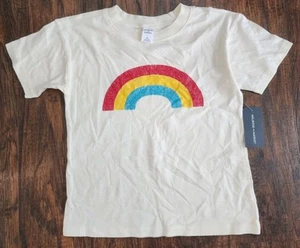 Melrose And Market Kids Ivory Dove Distressed Rainbow Graphic T-Shirt, S (7/8) - Picture 1 of 6