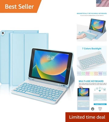 iPad 10.2/10.5 Inch Keyboard Case in Sky Blue with Backlit Detachable Keyboard - Image 1 of 4