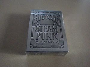 STEAMPUNK SILVER BICYCLE DECK OF PLAYING CARDS POKER SIZE - Picture 1 of 7