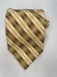 Corbata de seda Nubio Collezione Esclusivo a rayas de oro amarillo - Imagen 1 de 5