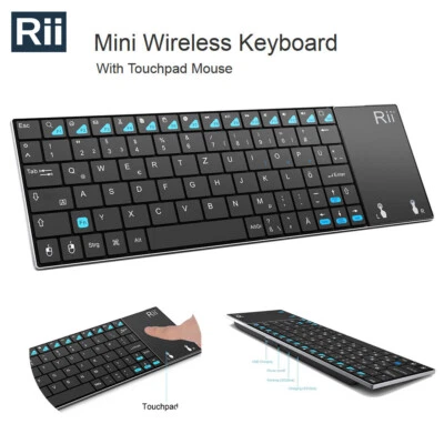 NEW Rii K12 Wireless UltraSlim Metal Keyboard withTouchpad - Image 1 of 4