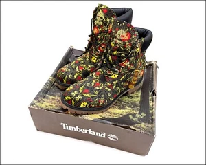 TIMBERLAND Atmos x 6" Scarf Fabric Men's 9 Black Red Yellow AOP Boots TB0A1V2W - Picture 1 of 6
