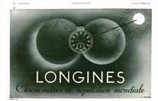 Publicité ancienne chronomètres Longines 1937 issue du magazine G. Braun