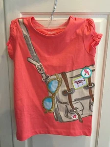 NWT Gymboree Sunny Safari Crossbody Satchel Bag Shirt Top Coral Orange 4 - Picture 1 of 2
