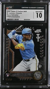 2024 Topps Chrome Cosmic X Cactus Jack #5 Jackson Chourio Black Refractor /10 - Picture 1 of 2