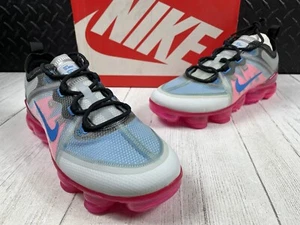 Size 7Y-New Nike Air VaporMax 2019 GS Photo Blue Pink Blast AJ2616-008 Wmns 8.5 - Picture 1 of 12