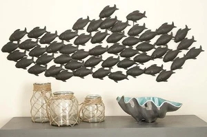 Fish Wall Art Metal Sculpture Beach Theme Decor Hanging Home Sea Life Decoration - Picture 1 of 6