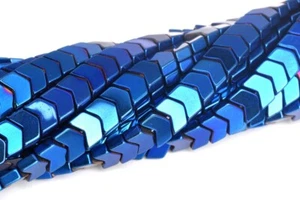 6x4MM Blue Hematite Beads Grade AAA Arrow Gemstone Loose Beads - Picture 1 of 4