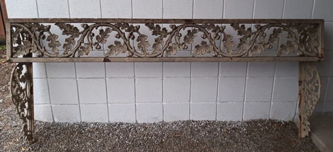 Antique cast iron Window Box Planter Architectural wall mount 72" Cover