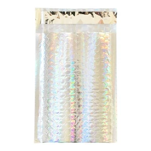 250 #000 Buste Postali Olografiche Metallizzate Bolle Buste 4x8 Buste Larghezza 4,5" - Foto 1 di 3