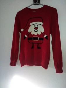 Weihnachtsmann Pullover Damen Gr. 10 (große Größe) Baumwolle/Acryl - leicht gebraucht - Bild 1 von 1