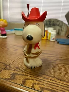 Juguete exprimible vaquero Snoopy vintage, cacahuetes - Imagen 1 de 4