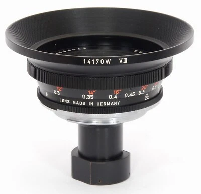 LEICA Super-ANGULON-R 1:3.4 / 21mm Ultra-Wide-Angle Lens by LEITZ + 14170W Hood - Image 1 of 4