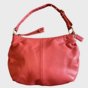 Coach Hobo Bag Purse Pouch Authentic Classic Coral Salmon Leather 42732 Pristine