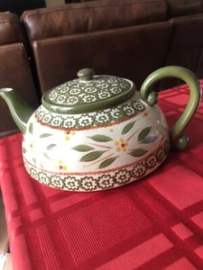 Temptations by Tara Old World Green Chicken tea pot  - Picture 1 of 1