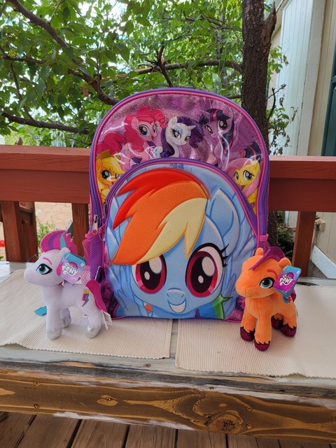 My Little Pony Girls School Backpack Lunch Box Set Rainbow Dash Pink Book  Bag